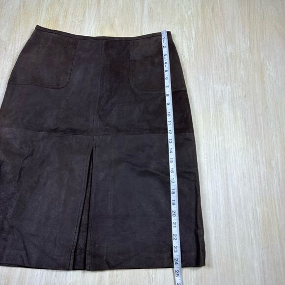Pow Wow 100% Leather Classic Chic Elegant Workwear Professional Pencil Skirt 10 - Picture 10 of 13